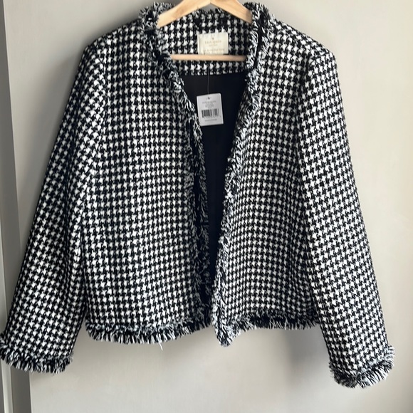 Kate Spade Houndstooth Tweed Jacket 